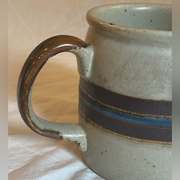 Mid Century OTAGIRI Stoneware HORIZON Pattern HANDLED Coffee Tea MUG 3.5” X 3” - Picture 15 of 16